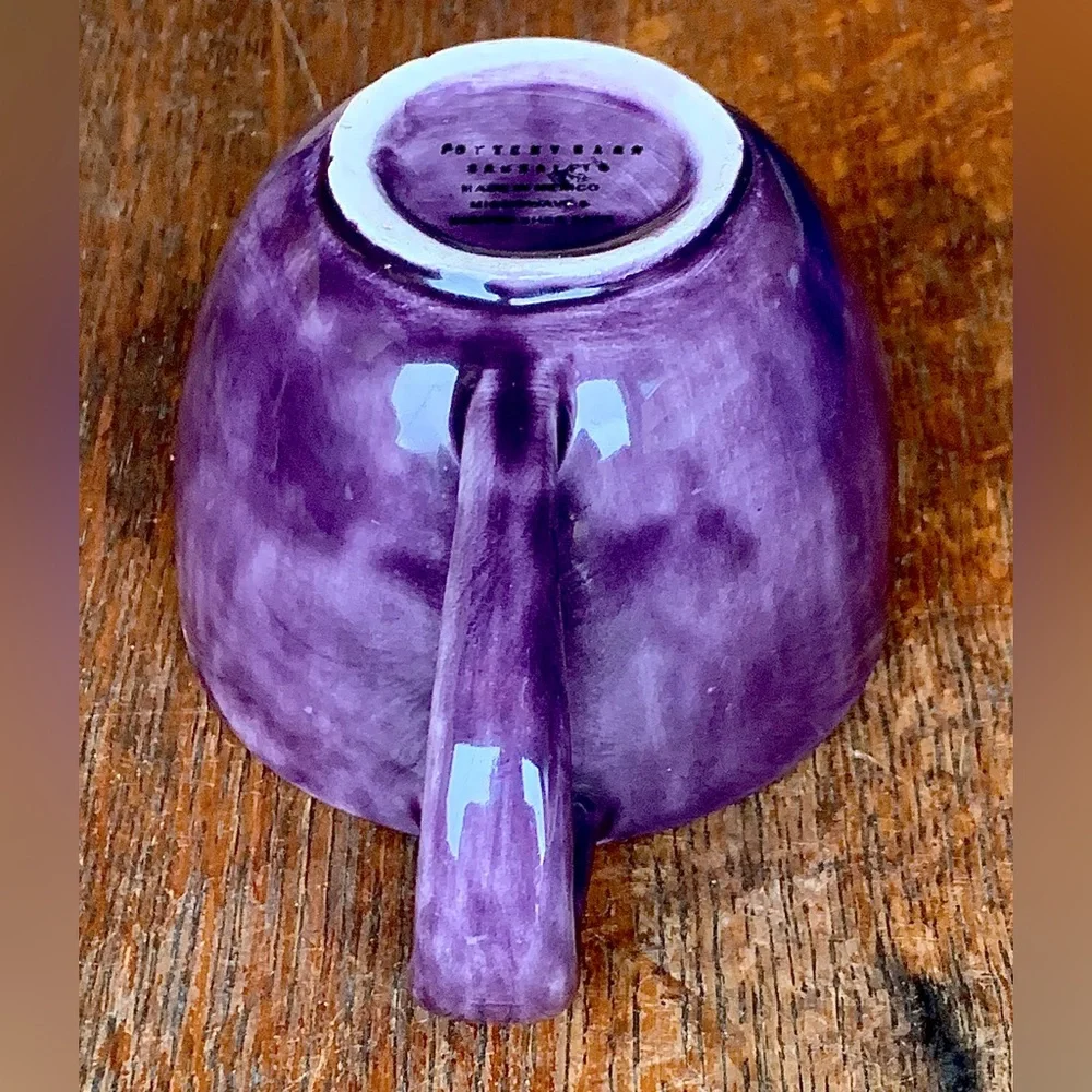 Vtg Discontinued Pottery Barn SAUSALITO Fig Purple Glazed Earthenware Mug